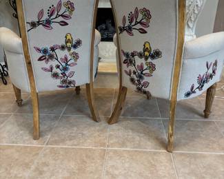 Celeste Embroidered Arm Chairs
28”w 23” d 40”t. $ 450.00 each