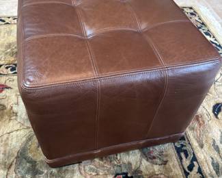 Ballard Designs brown ottoman 19”x19”x 17.5”t. $60.00