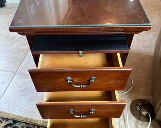 (2) Riverside 3 drawer 1 pull out End Tables. 20”w 26”d 26.5”t. $ 175.00 each