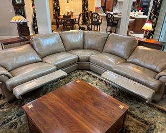 Tan “Natuzzi like” 5 piece sectional w 2 recliners. 10’L each way, 39” d 36”t
$ 2,500.00