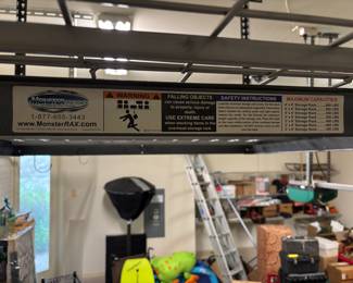 3) Monster Rack Garage Storage 4’x 8’ with hardware 600 lb capacity. $150.00 each ( you must remove)