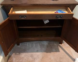 Stickley 2 door Oak Console Table
38”w 13”d 29.5”t. $ 350.00