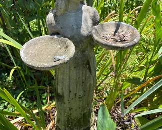 Concrete Girl bird feeder 16”w 12” d 42”t. $ 180.00
