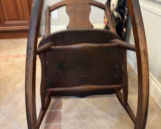 Antique Oak Rocking Chair. 26”w 19” d 33” rails 39” t. $ 175.00