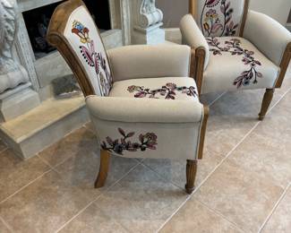 Celeste Embroidered Arm Chairs
28”w 23” d 40”t. $ 450.00 each