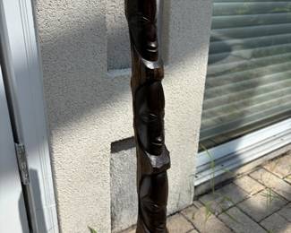 Cane stick with multiple heads 9”w 33.5”t. $100.00