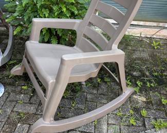 Heavy Duty Plastic Rocking Chairs 30”w 36”d 41”t. $ 60.00 each