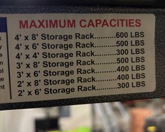 3) Monster Rack Garage Storage 4’x 8’ with hardware 600 lb capacity. $150.00 each ( you must remove)