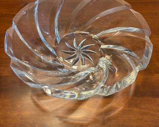 Large Italian Crystal Bowl 14” Star Swirl design $ 75.00