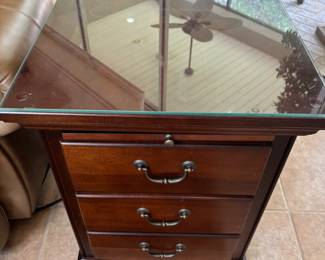 (2) Riverside 3 drawer 1 pull out End Tables. 20”w 26”d 26.5”t. $ 175.00 each