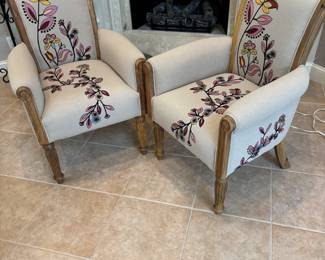 Celeste Embroidered Arm Chairs
28”w 23” d 40”t. $ 450.00 each