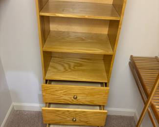 Chest of drawers with shelf 24”w 16.5”d 86”t. $ 175.00