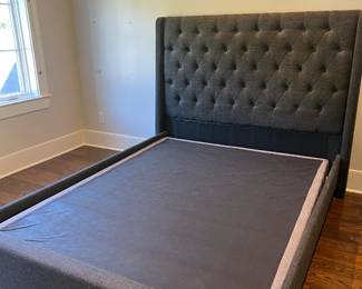 PRE-SALE!!  $200 Queen size gray upholstered bed w/boxspring