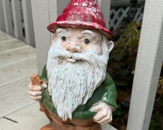 Cement gnome statue