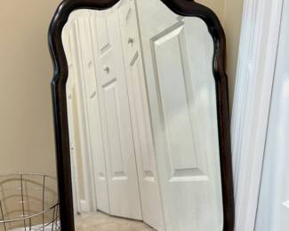 Antique mahogany framed wall mirror
