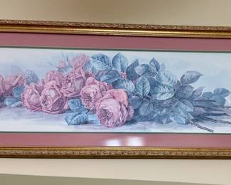 Framed print "American Beauty Roses" by Paul de Longpré 