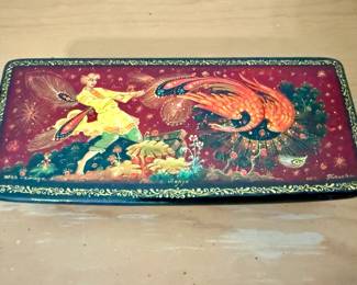 Hand-painted lacquer trinket box from Russia