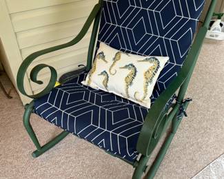 Green metal rocking chair (1 of 2)