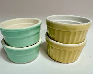 Green and yellow ramekins