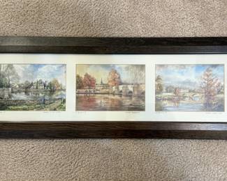 Framed trio of prints signed by Kristen Buggalpy, Poplar Studio, Sheffield, England