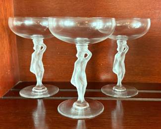 Frosted Bacchus champagne glasses
