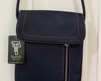Tignanello blue leather purse (NWT)