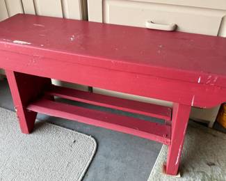 Painted wood bench