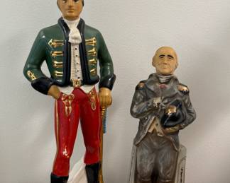Irish Mist and Jim Beam military figure whiskey decanters