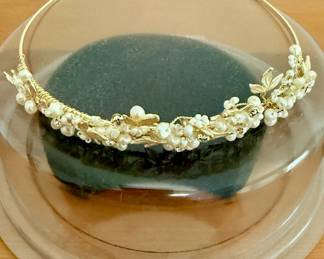 Bridal scroll leaf tiara
