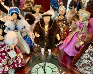 King Henry VIII and his six wives Costume Dolls by Peggy Nisbet 