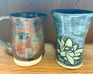 Handmade pottery mugs