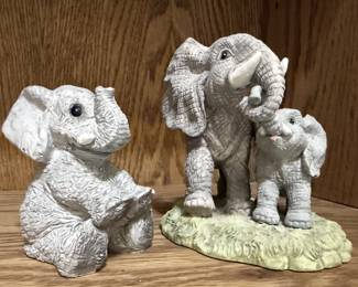 Stone Critters and Nature's Friends elephant figurines