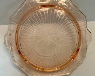 Pink depression glass platter