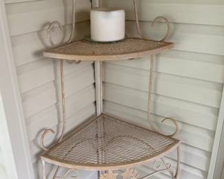 Tan metal corner rack
