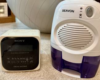 Sony cube clock radio and Seavon humidifier