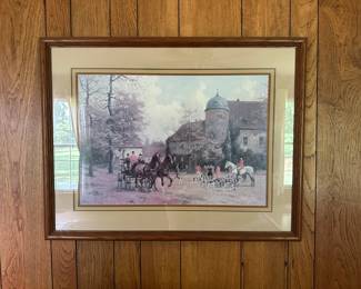 Framed hunting print