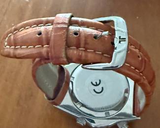 JACQUES LEMANS Collection Chronograph Alarm 100m, and much more plus Custom Leather Band with anti- allergen band is numbered and watch  appears to have never been worn # 837  Stainless Steel, Water Resistant 10 ATM All Leather Band (this Beauty is like new) 