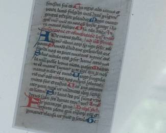 15th century Parchment page close up