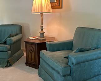 Green club chairs