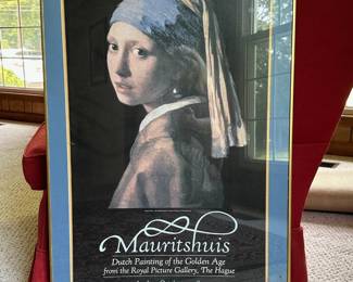 Framed Girl with a Pearl Poster
