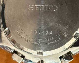 Beautiful Seiko Chronograph 100 meter, 1/20sec, 290434   Water Resistant 10 Bar St. Steel, Movement Japan 7T92-0AX0