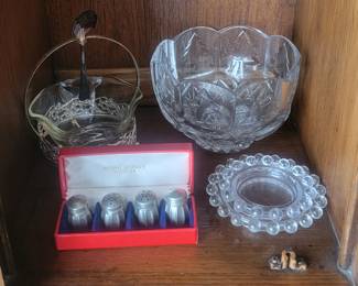 Sterling Salt & Pepper and Crystal