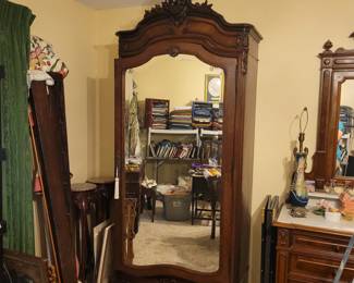 This Stunning Antique French Armoire will make a wonderful statement piece in any room.  Standing approx. 8 ft tall (92 x 42 x 17 in) It is available for pre-sale for $1,500.