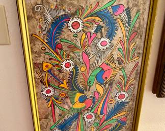 Vintage Bark art from México