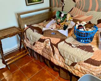 a set of twin beds
