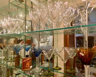 Fully stocked barware and glasses