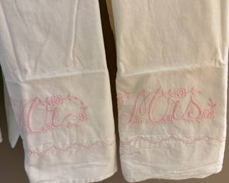 Mr and MrsEmbroidered Pillow Case