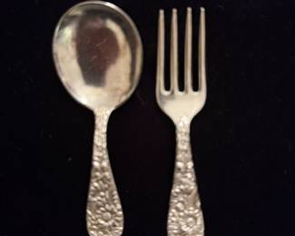 Repousse Sterling Baby set