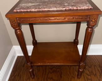Antique table with inset Marble top