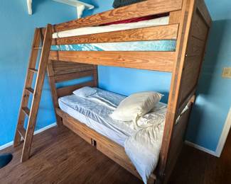 Twin size wood bunk beds
